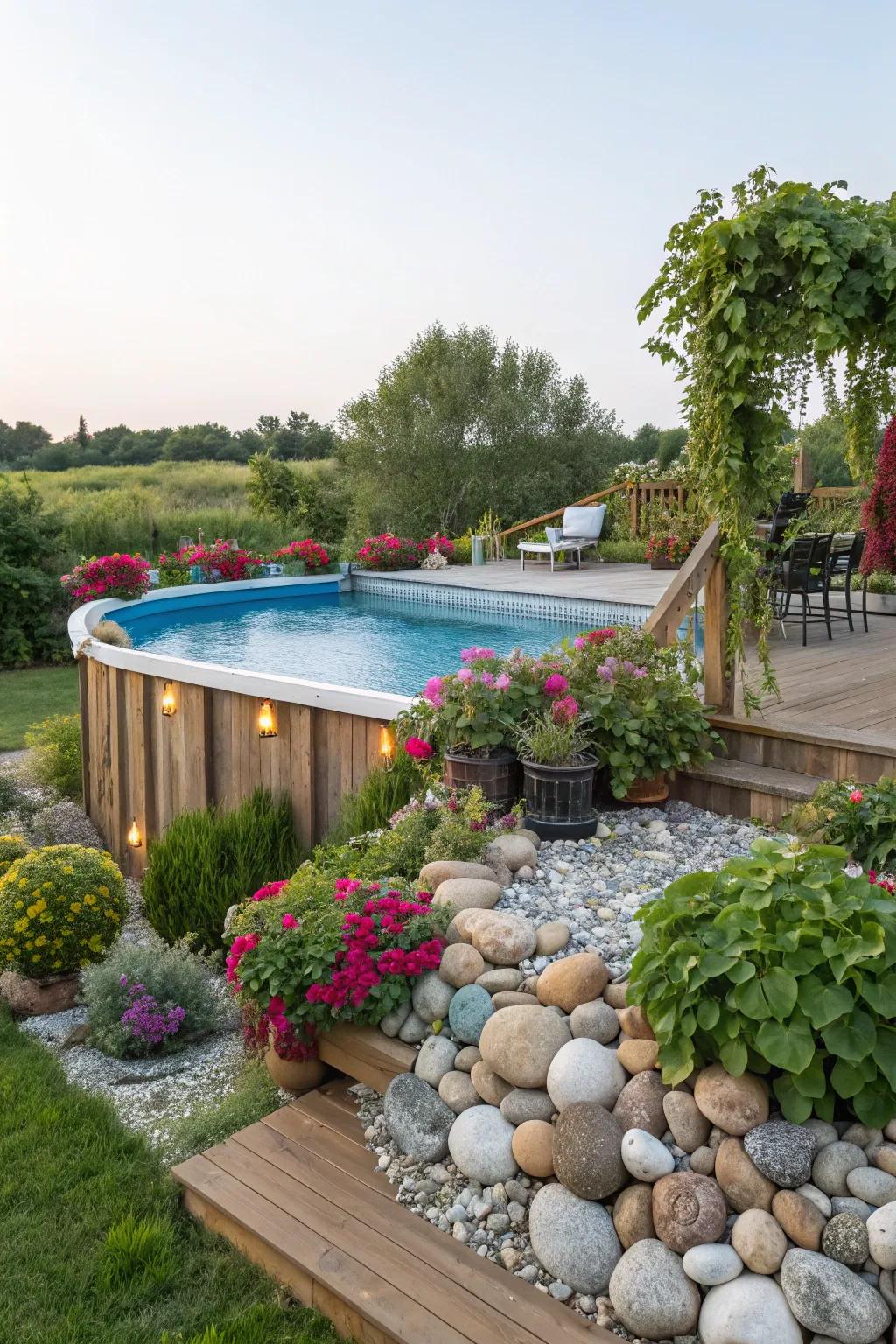 Improve your pool deck using thoughtful landscaping.