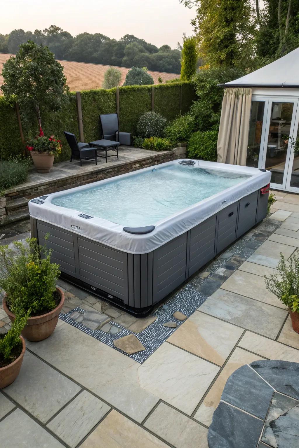 A stylish protection shields and enhances your spa.