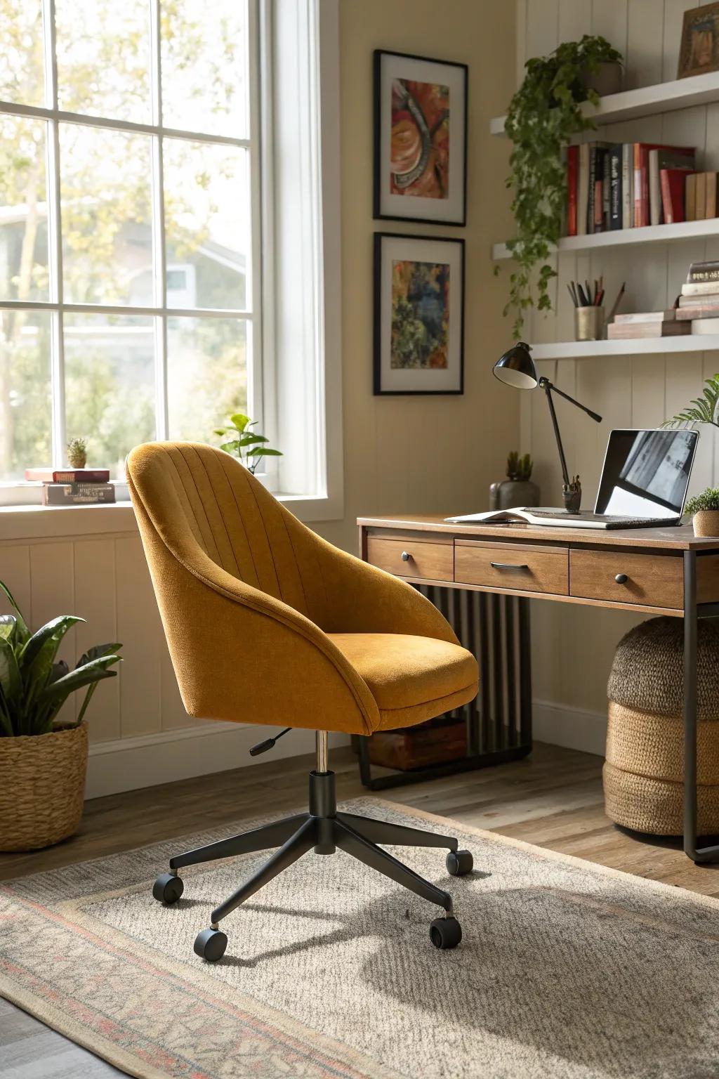 A turning chair in the office includes versatility and enjoyable.