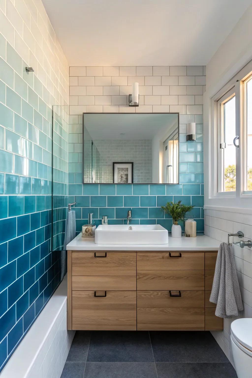 Evolving tiles establish a seamless, visually captivating transition.