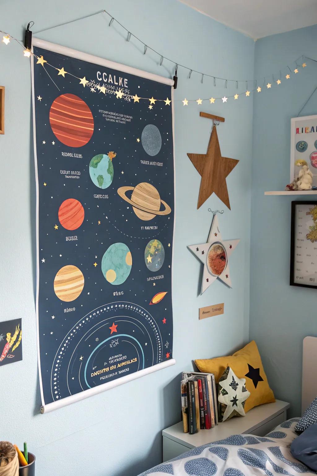 Space-themed prints bring the cosmos into your abode.