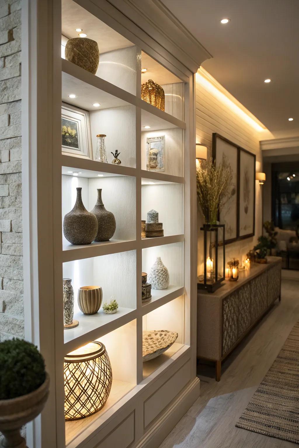 Accentuate your favored pieces through strategic accent illumination.
