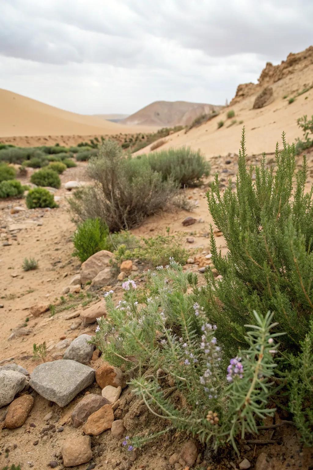 Herb garden adding fragrance and utility to the landscape.