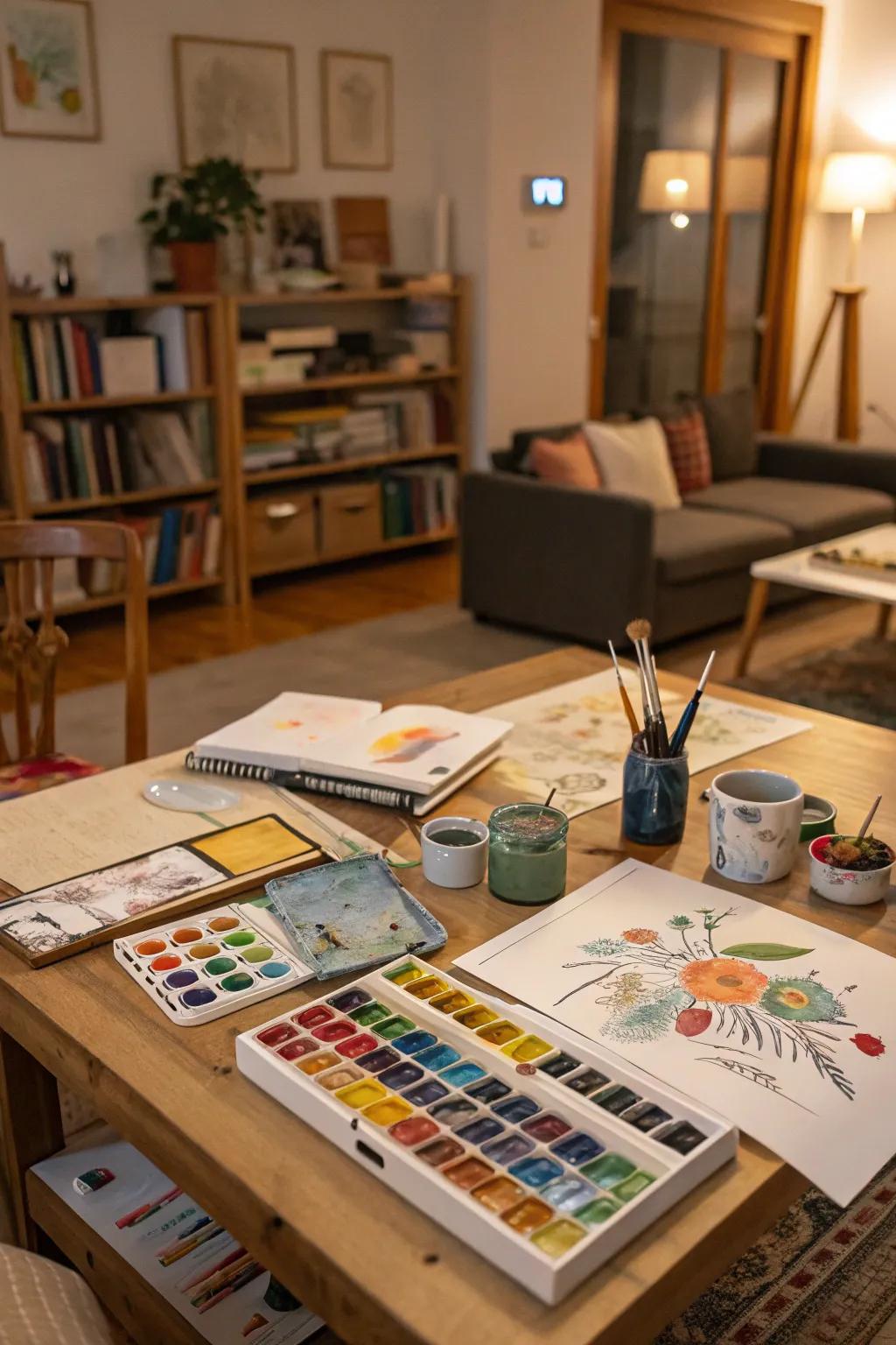 A DIY artistry corner where visitors can unleash their creative spirits.