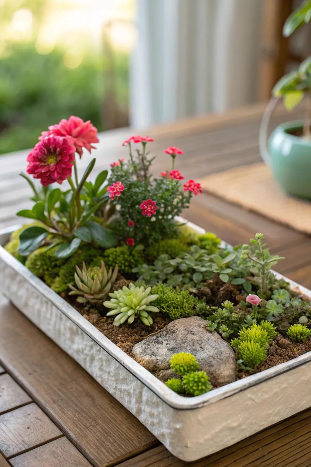 A captivating diminutive sanctuary centerpiece