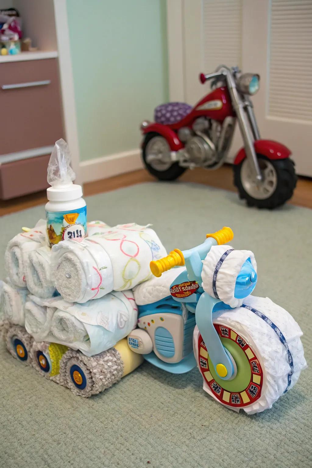A standout diaper bike for adventurous parents.