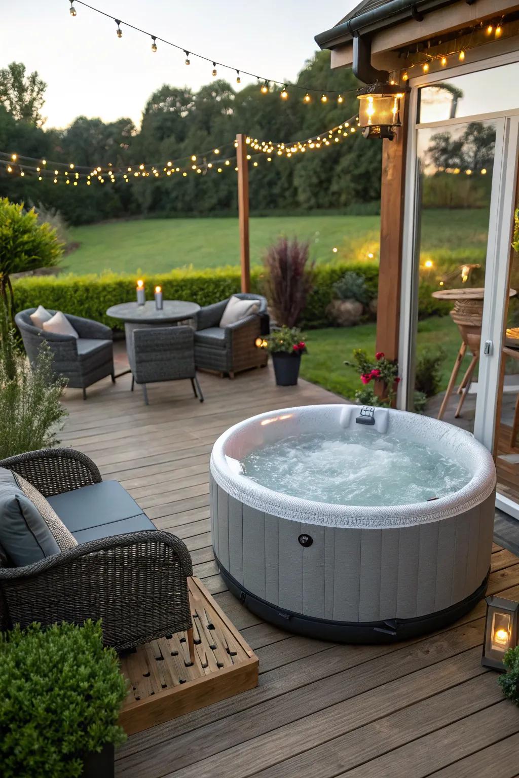 Movable bubble spas offer flexibility and ease for your backyard setup.