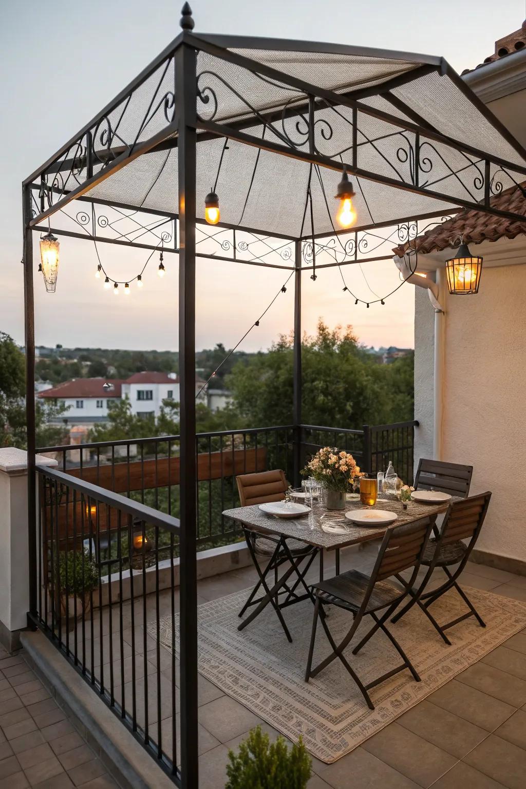 Metal shelters offer a lasting solution for all-weather gatherings.