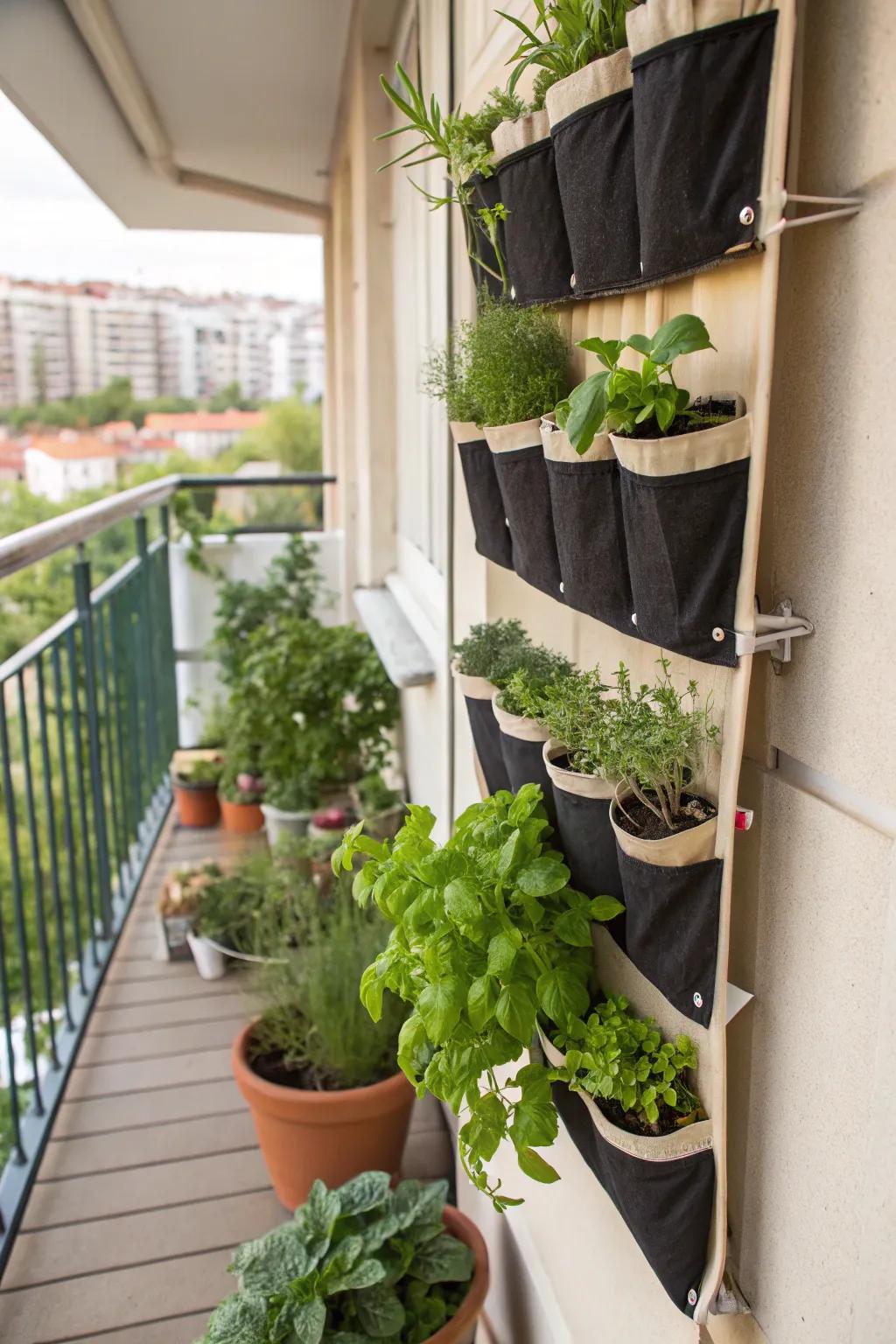 An upcycled shoe holder is a fun and practical way to make an herb garden.