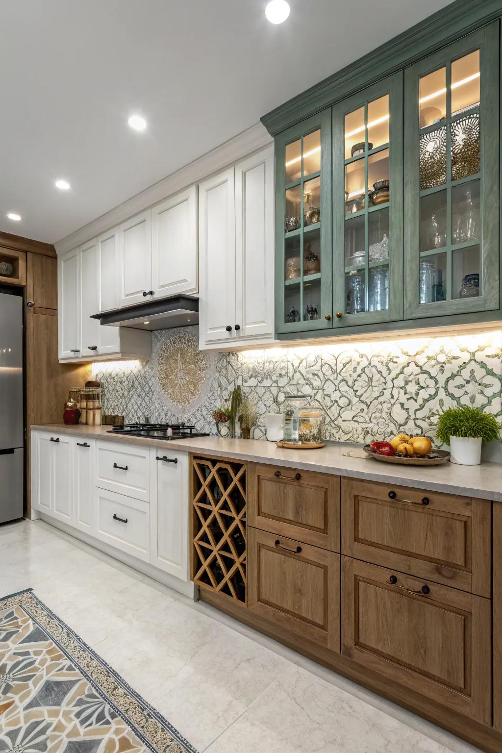 Mixed unit styles add character and charm.