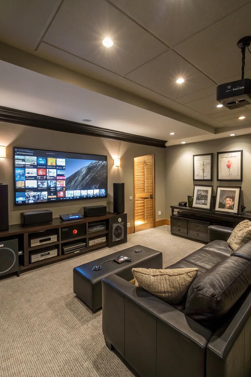 Intelligent home automation permits effortless oversight of your media room's attributes.