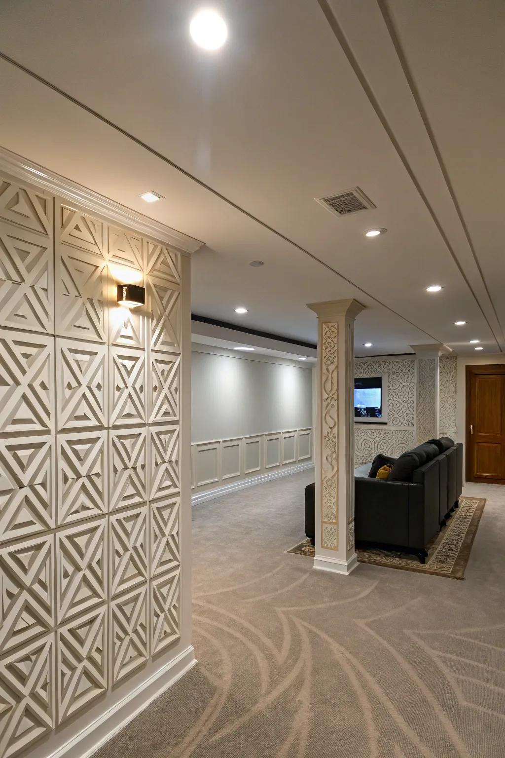 Geometric designs contribute a contemporary twist.