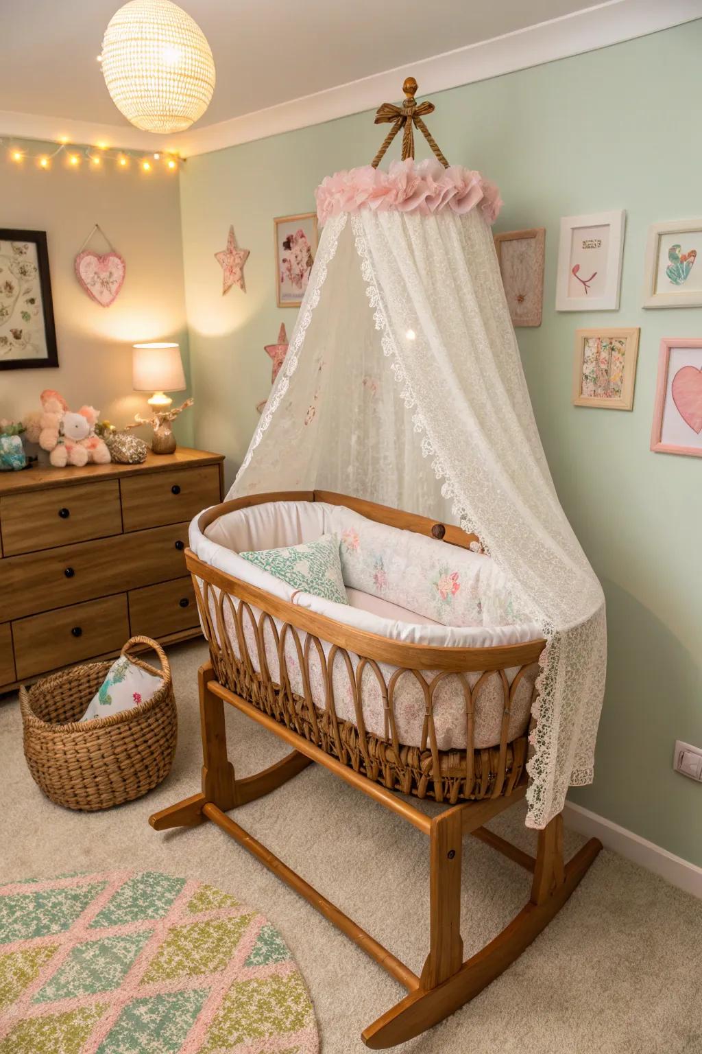 Personalize your nursery with a custom-designed bassinet.