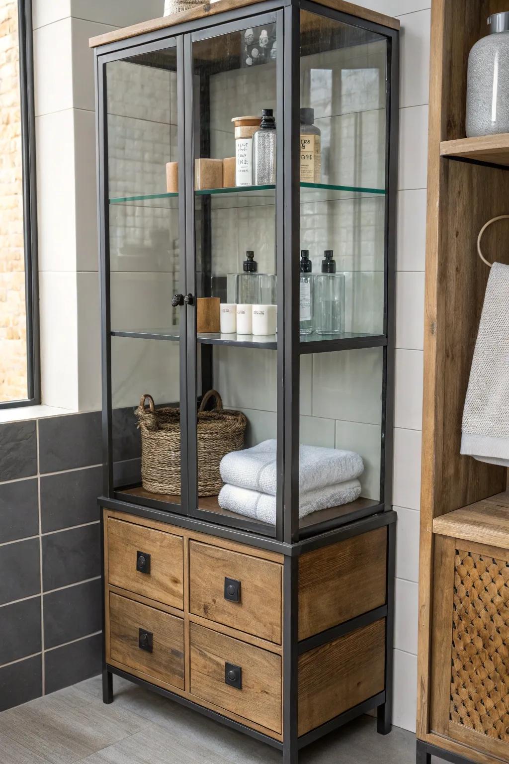 Mixing materials creates a unified, eclectic aesthetic.