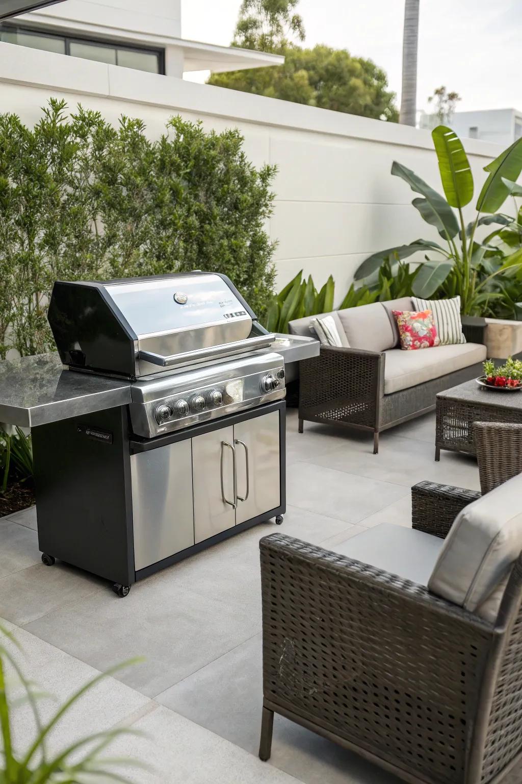 Modern style with a glass grill.