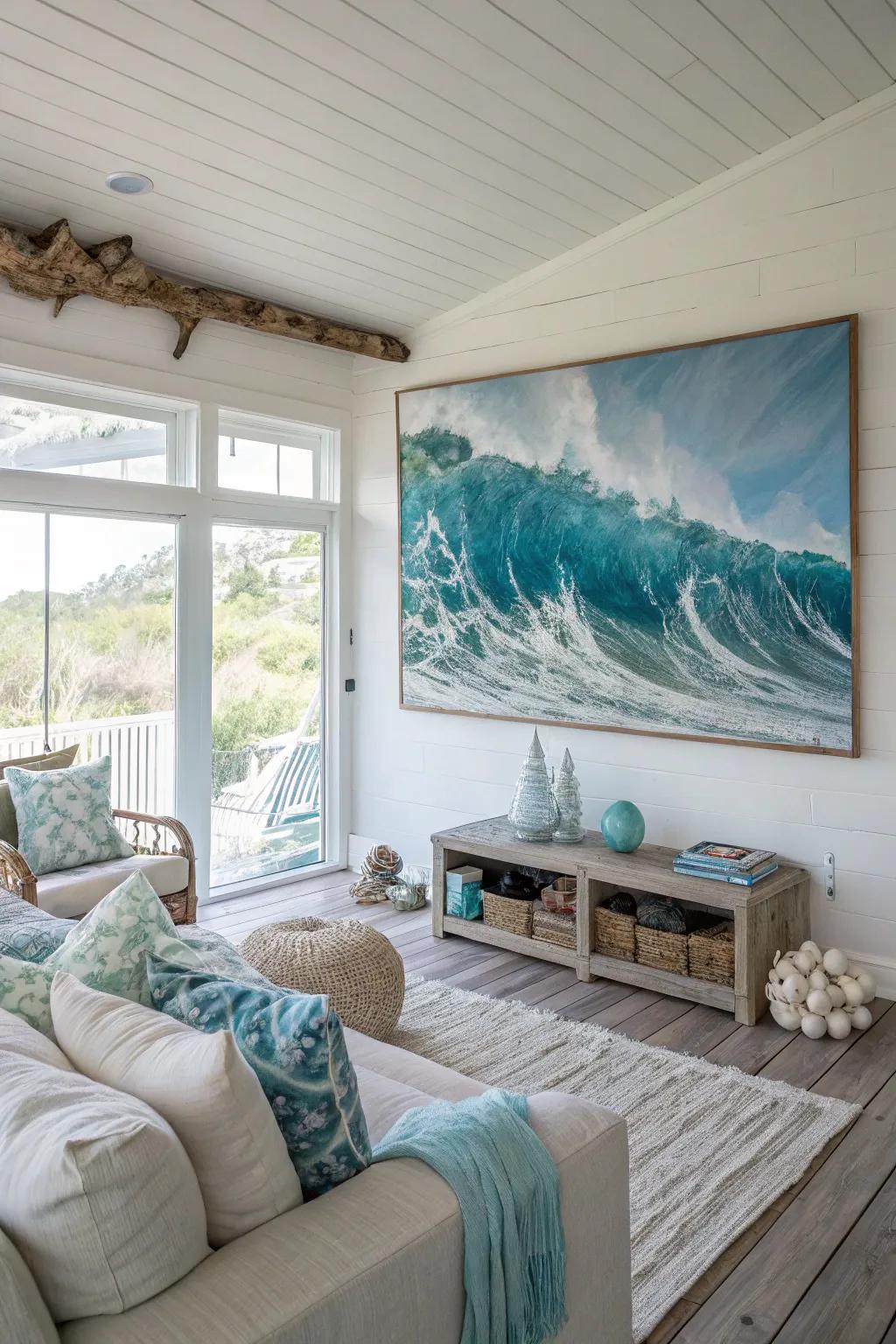Art capturing the essence of the ocean.