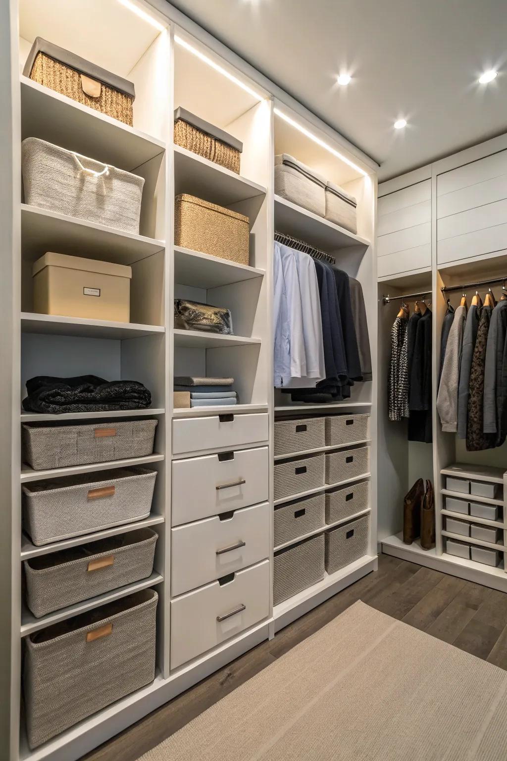 Adjustable storage adapts as your needs change.