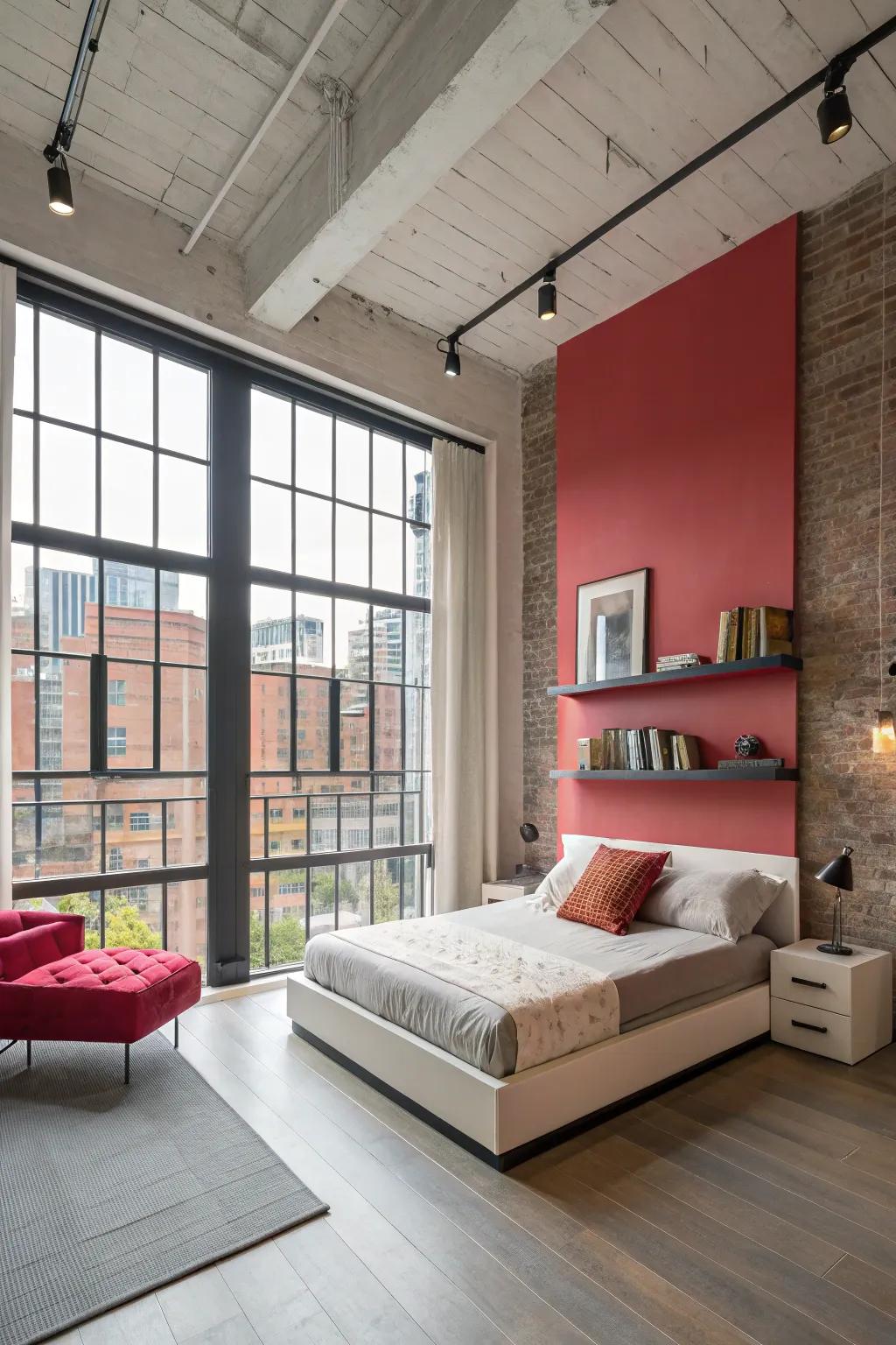 Daring walls enhance the personality and depth of your loft.