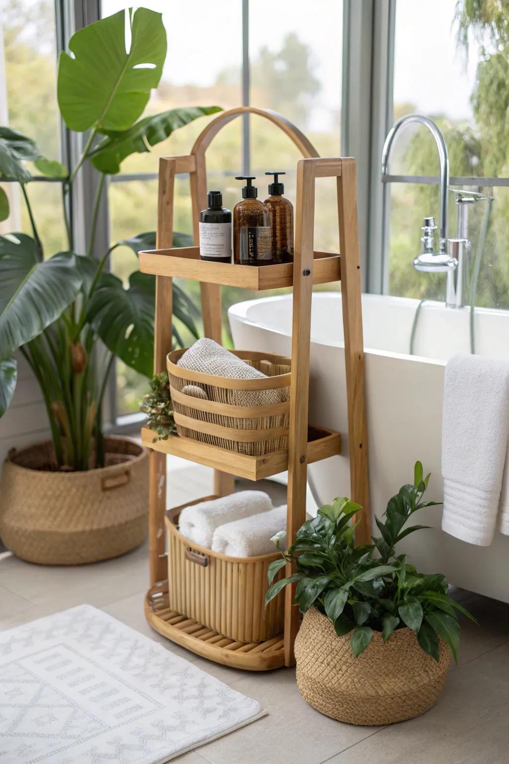 Choose a green bamboo shower buddy for sustainable elegance.