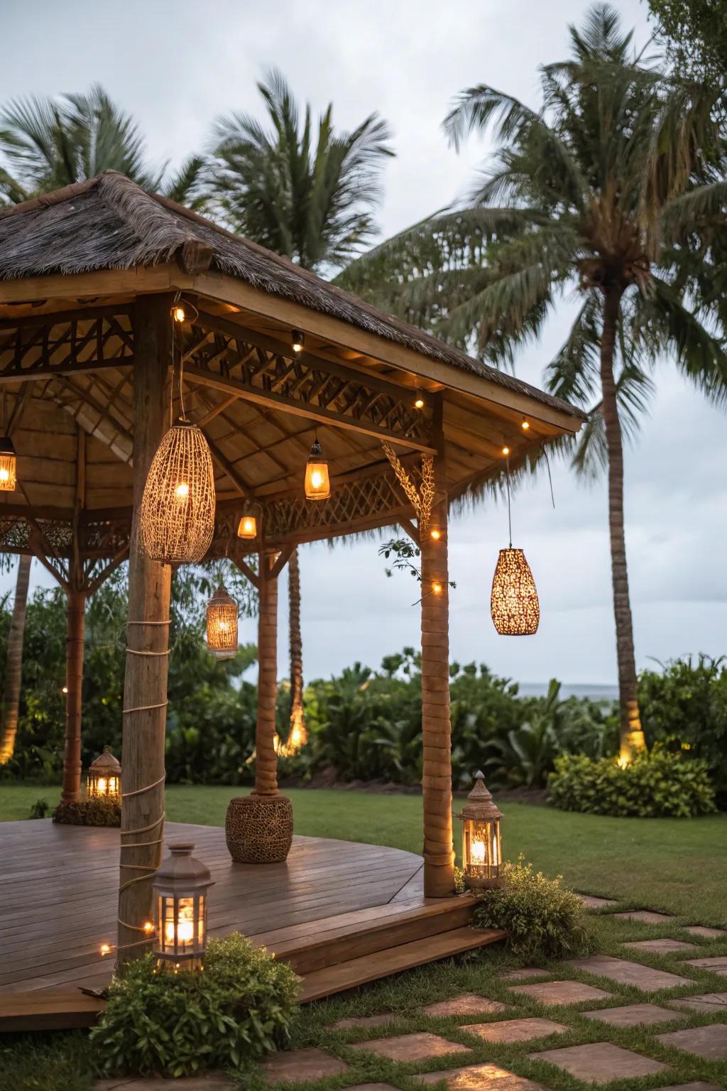 Bamboo lights contribute an authentic and exotic stroke to any setting.