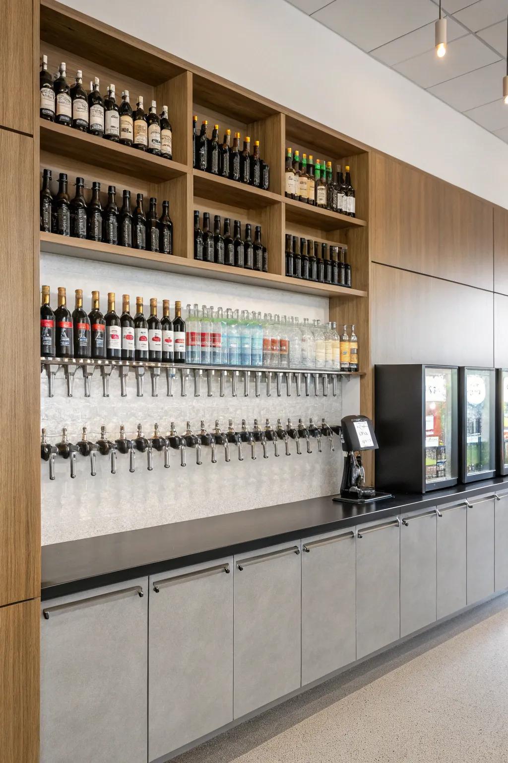 Maximize style with a minimalist beverage wall.