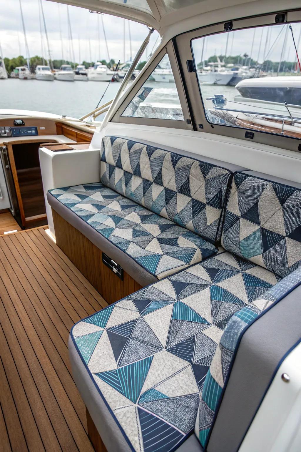 Make a bold statement with pattern designs that add modern flair to your boat.