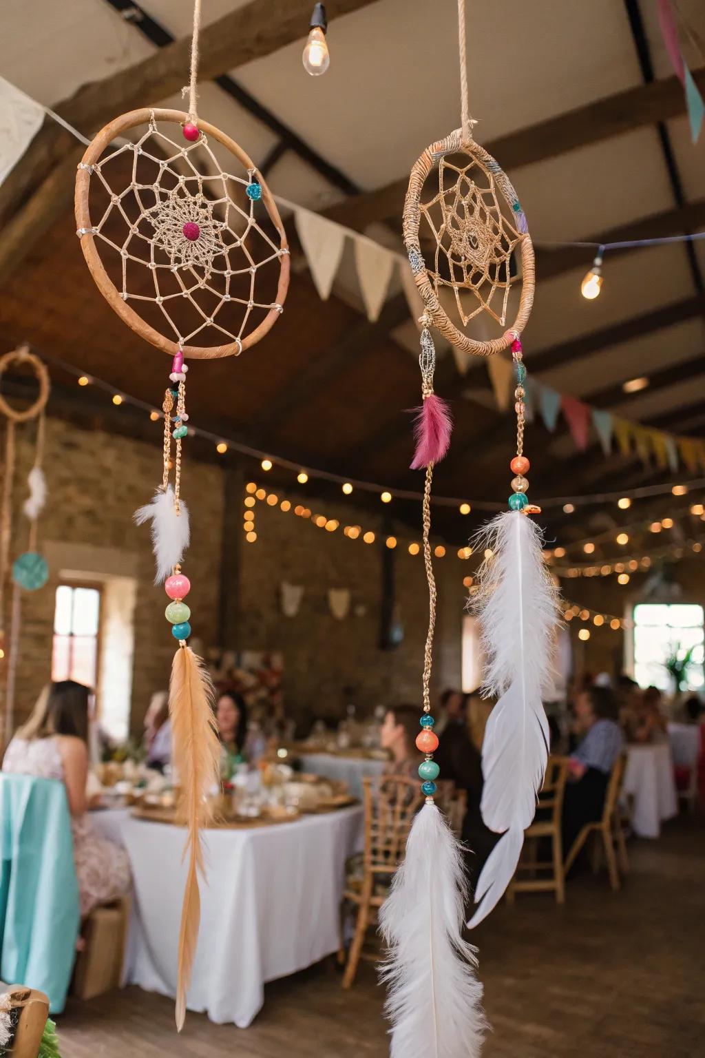 Dream catchers add whimsy and elegance.