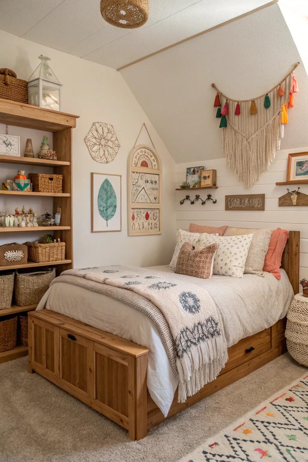 Handmade decor adds a unique touch and character.