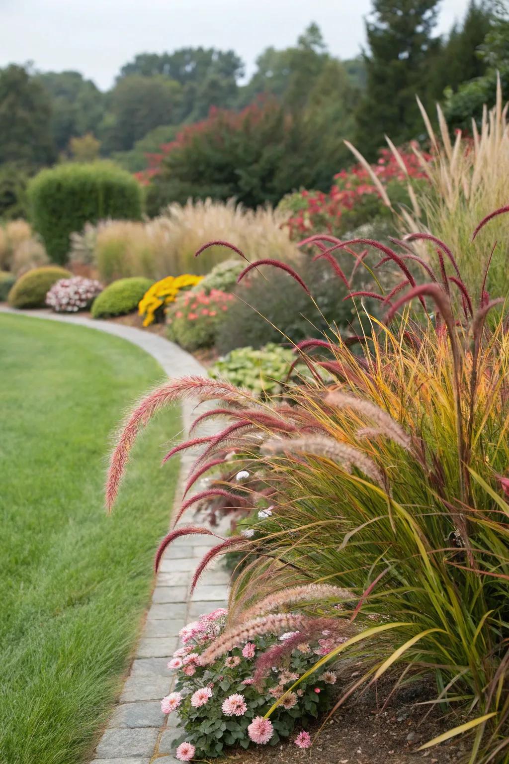 Striped grasses add something special to garden borders.