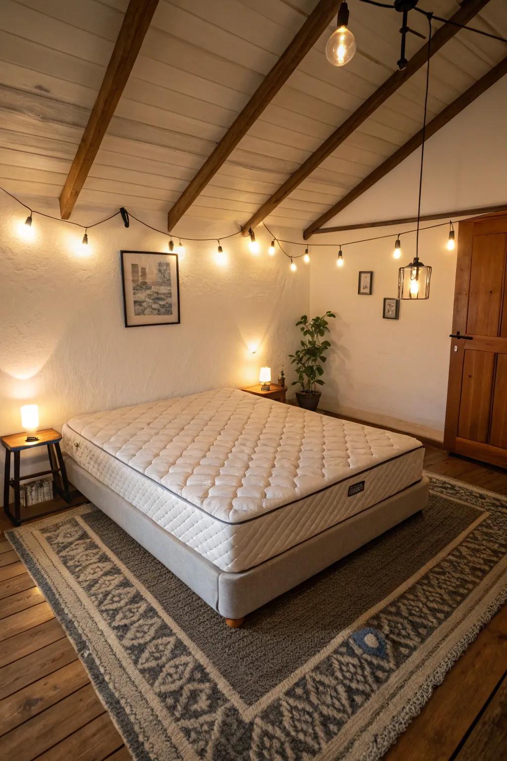 Low lighting creates a warm and intimate space.