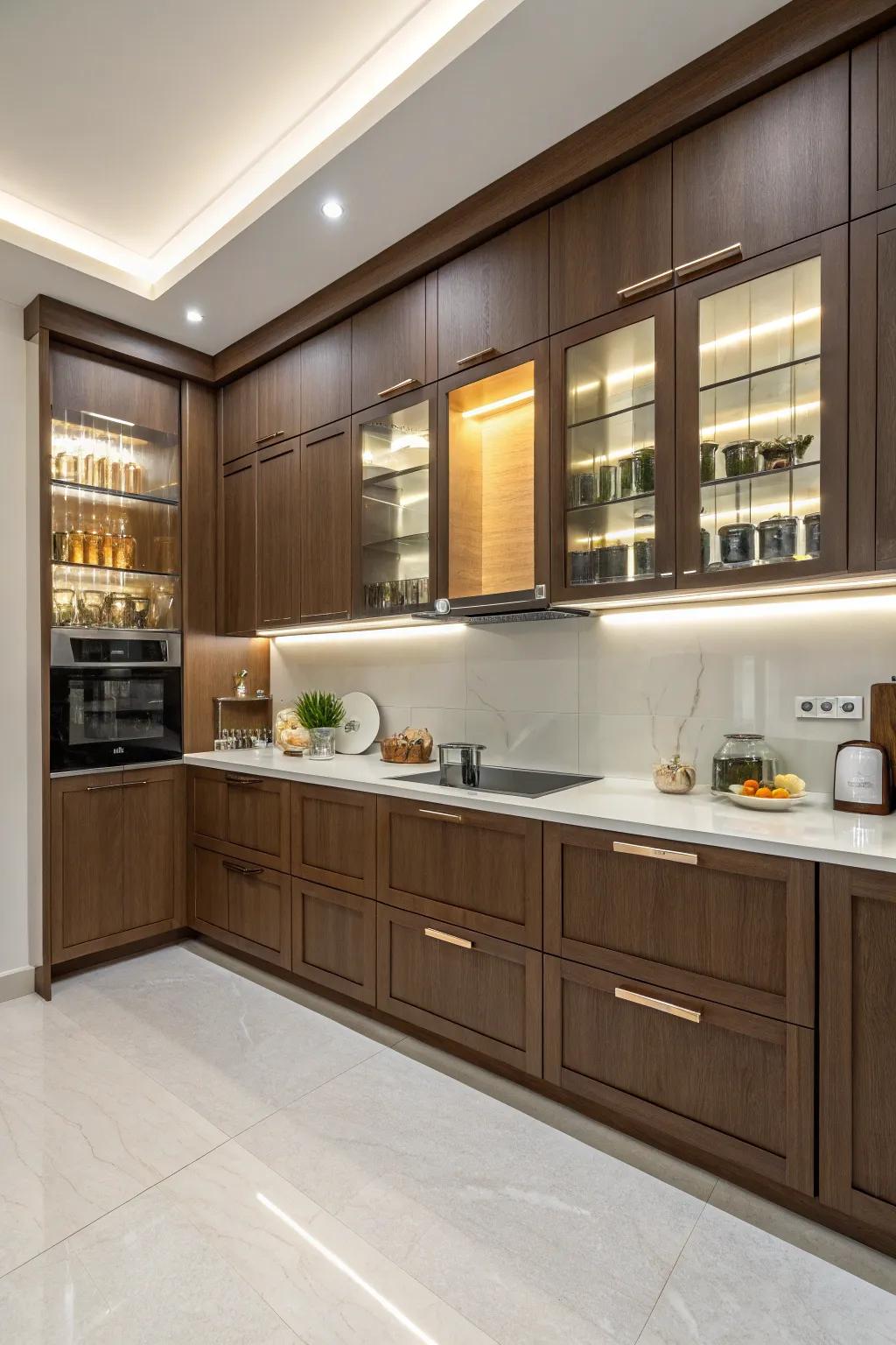 Achieve a clutter-free kitchen with seamless storage solutions.