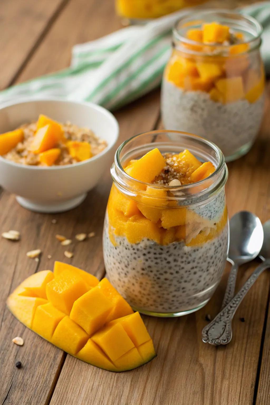 Golden seed pudding that adds a tropical twist.