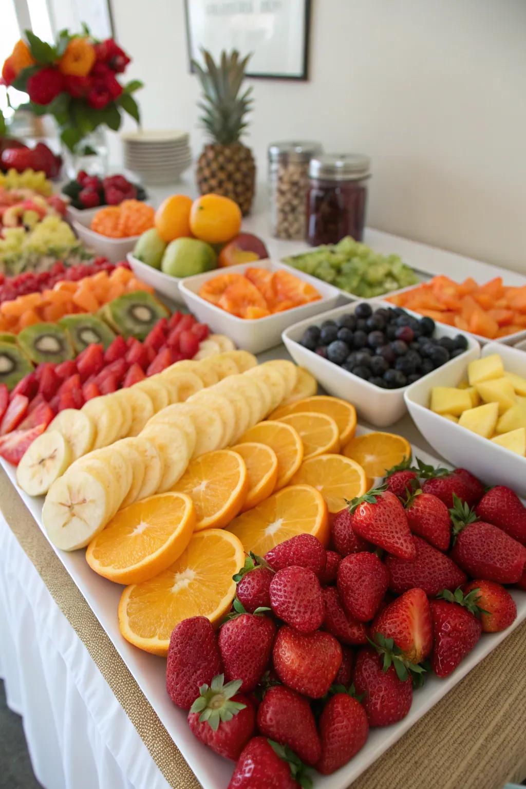 Seasonal fruits add both color and freshness to brunch.