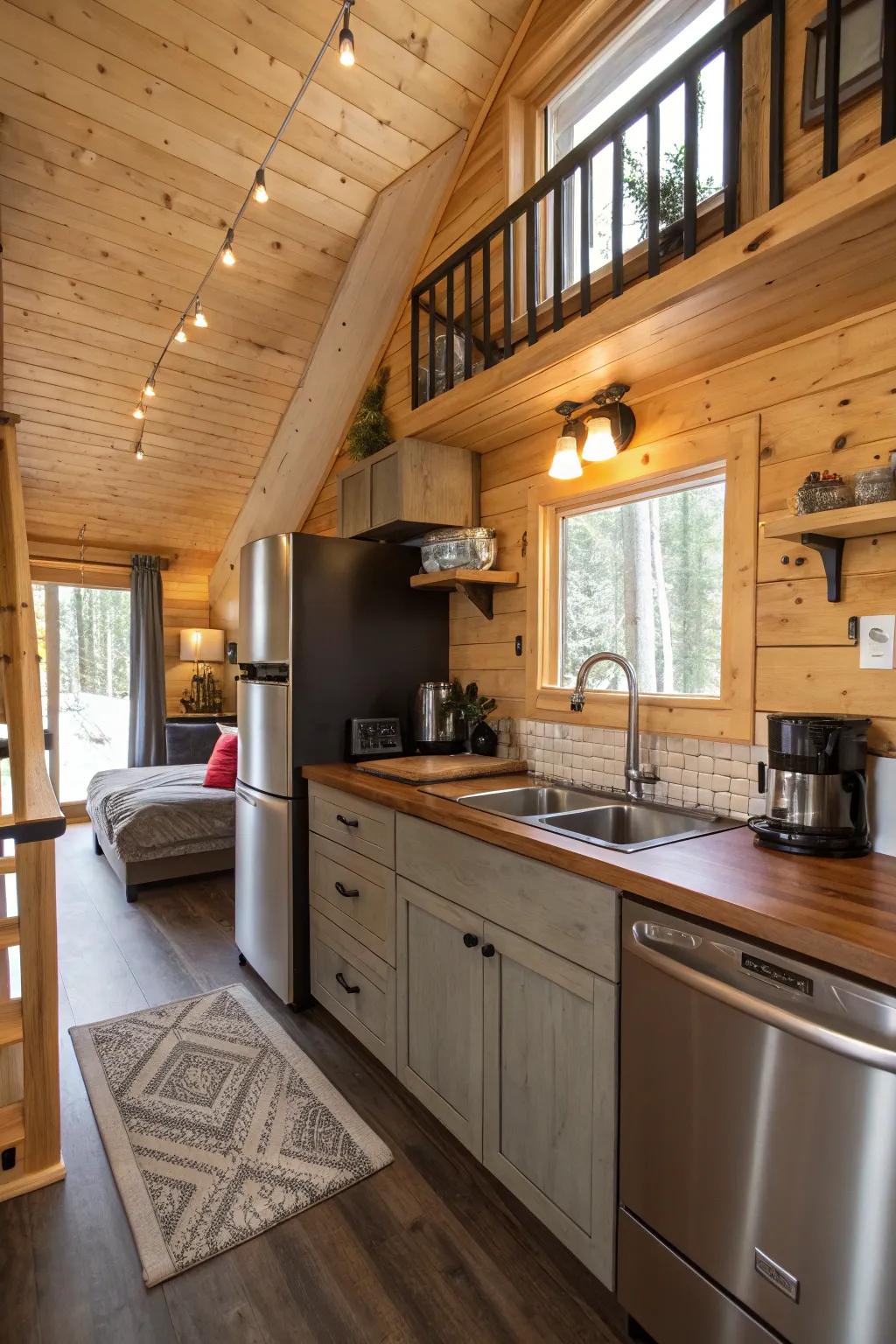 Efficient and chic cabin kitchen design