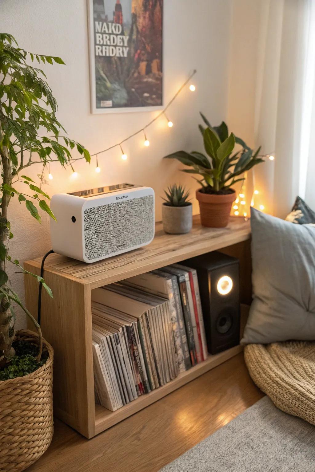 Immerse yourself in sound therapy in your calming corner.