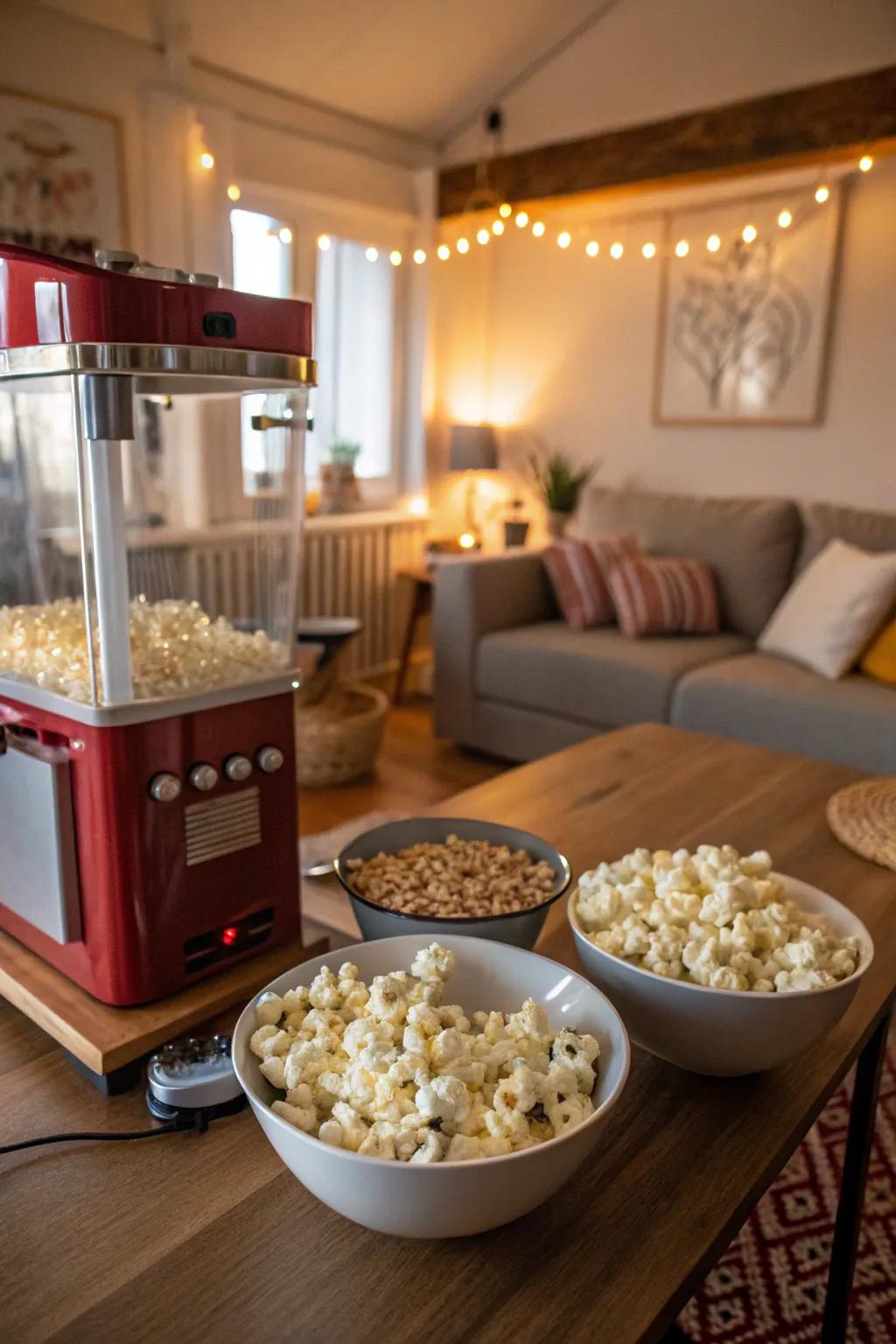 Fresh popcorn is an essential for a genuine carnival adventure.