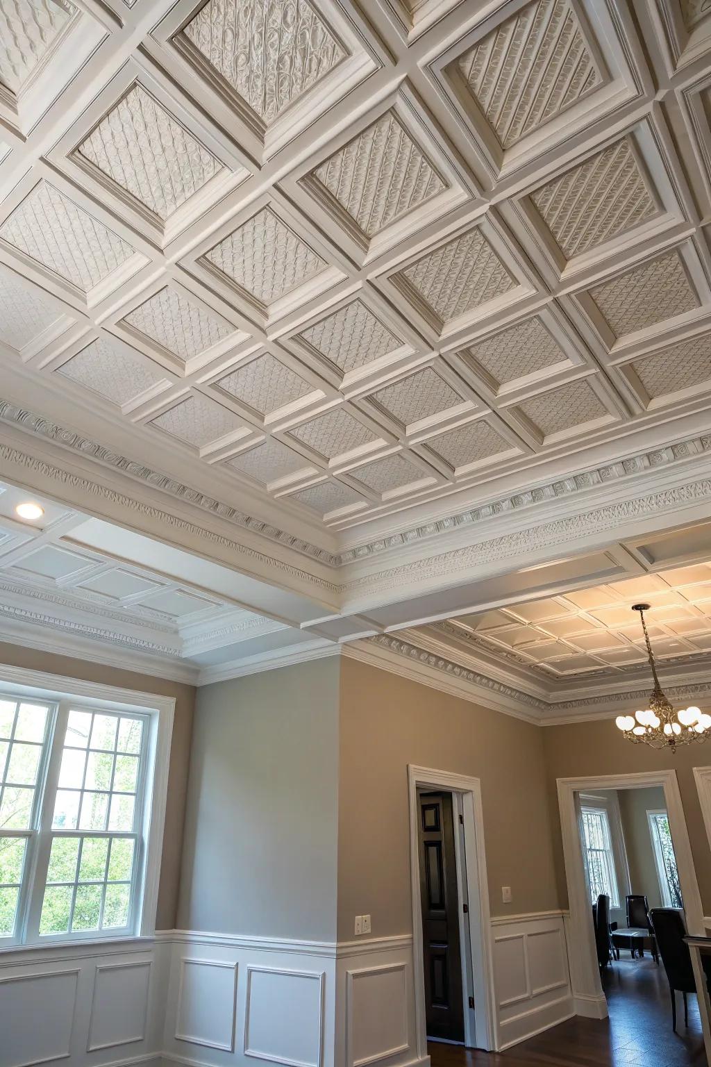 Boxed moulding lends subtle dimensionality and sophistication to ceilings.