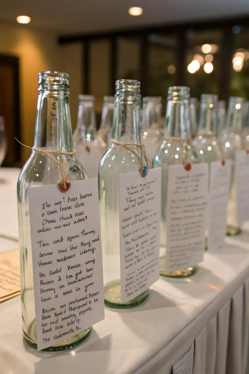 Messages in a container provide a heartfelt keepsake for the graduate.