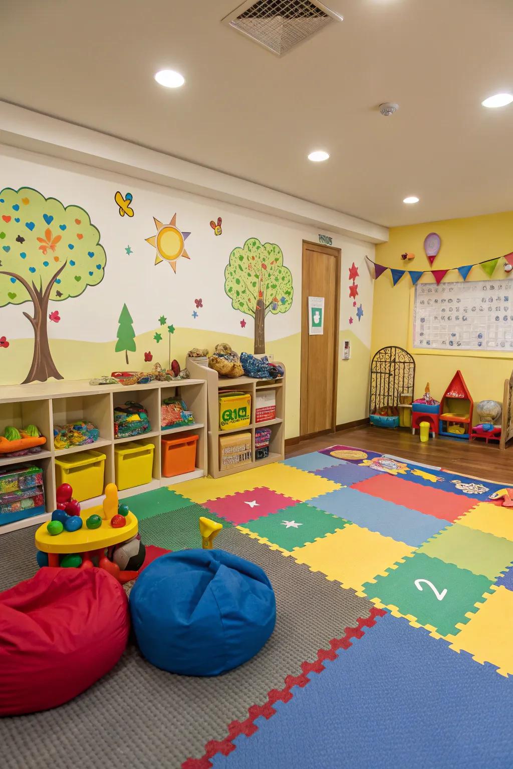 Rubber flooring offers safety and comfort for dynamic spaces.