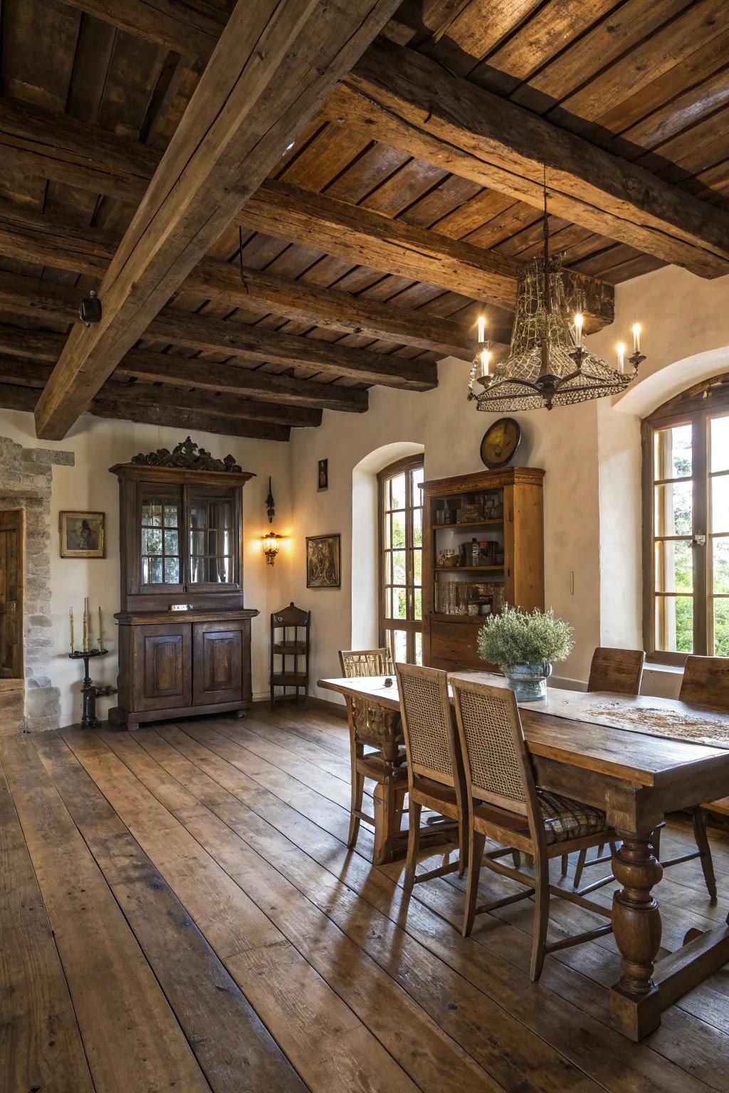 Salvaged wood brings timeless, rustic appeal.