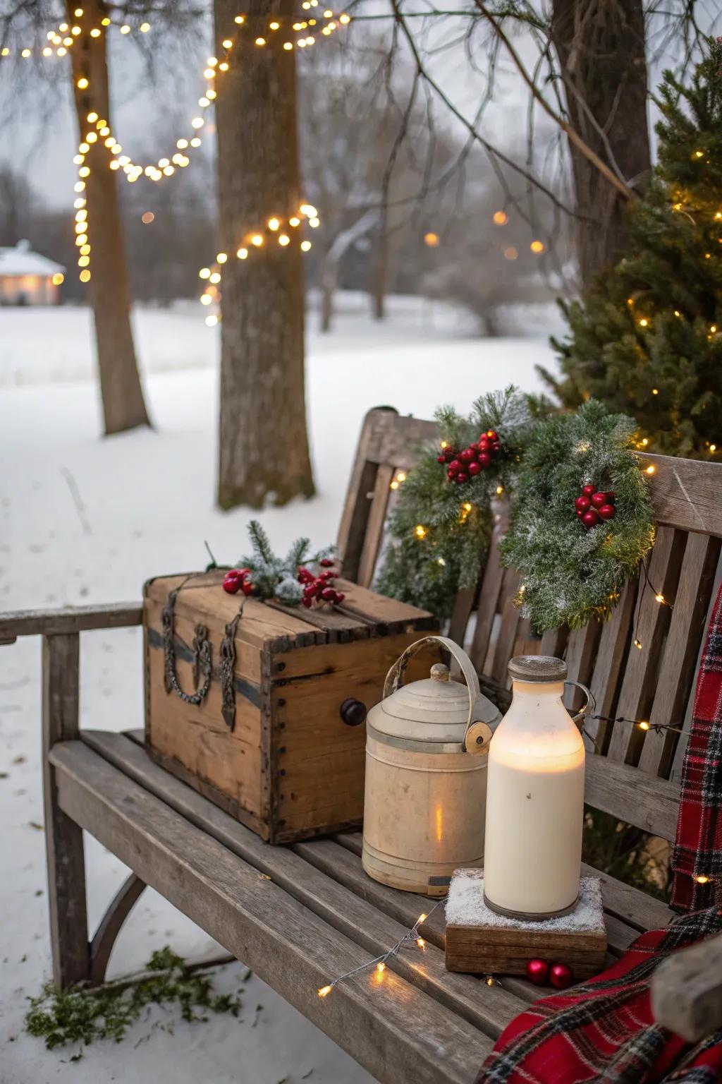 Retro elements add a nostalgic touch to your holiday setup.