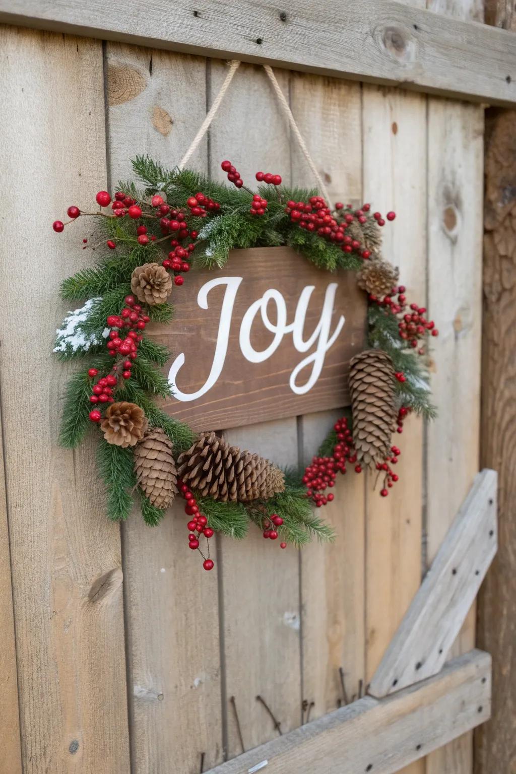 Embrace nature with a Christmas sign inspired by the woodland.