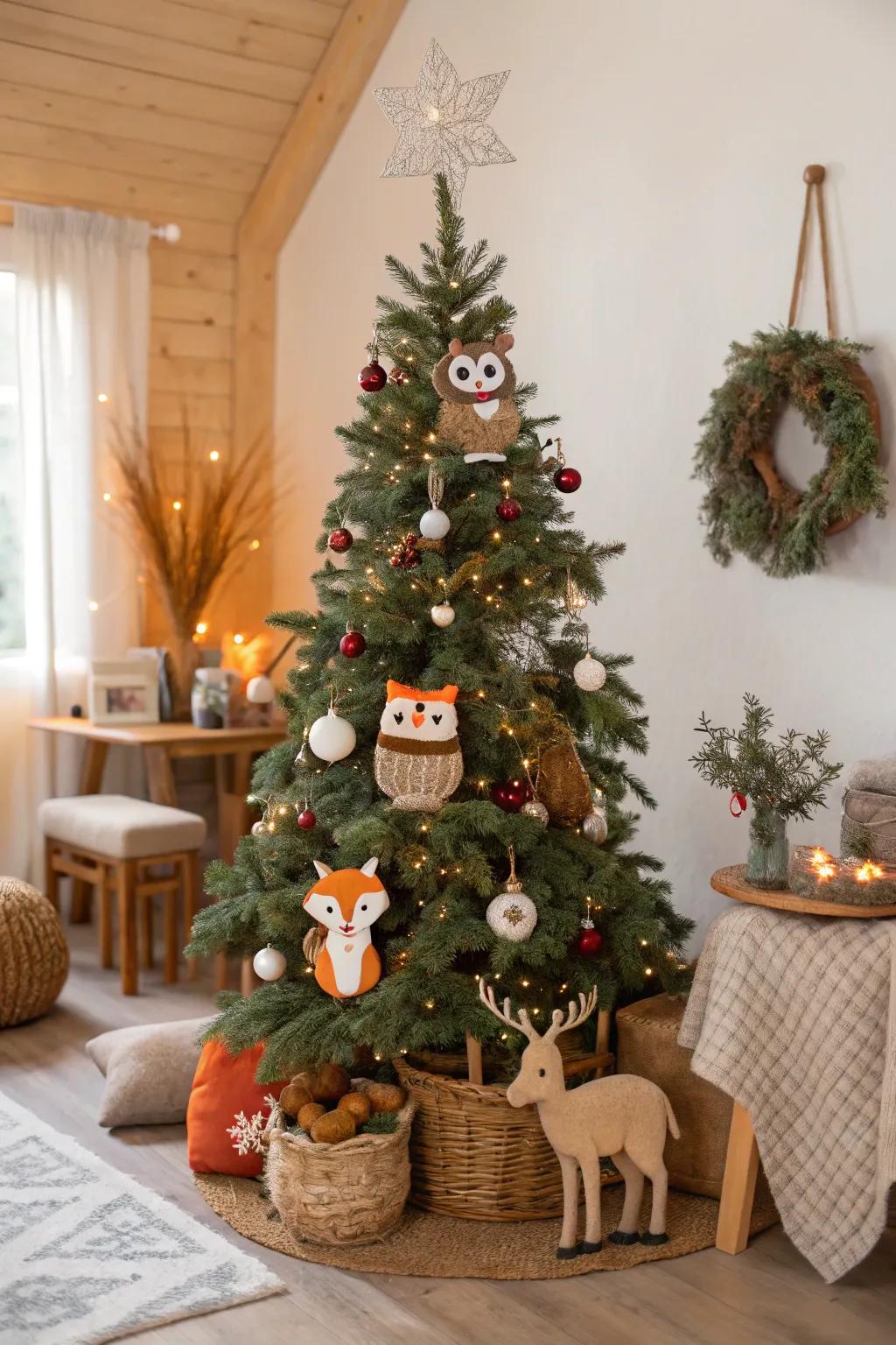 Woodland creatures bring playful charm to your Christmas tree.