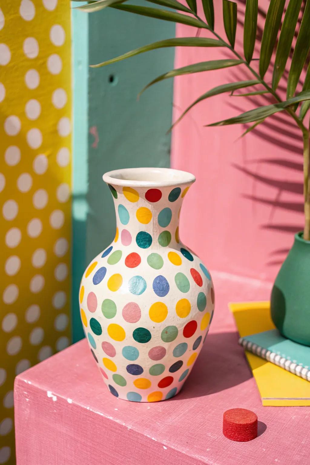 A lively designed dirt pot adding tomfoolery and caprice to any stylistic layout.