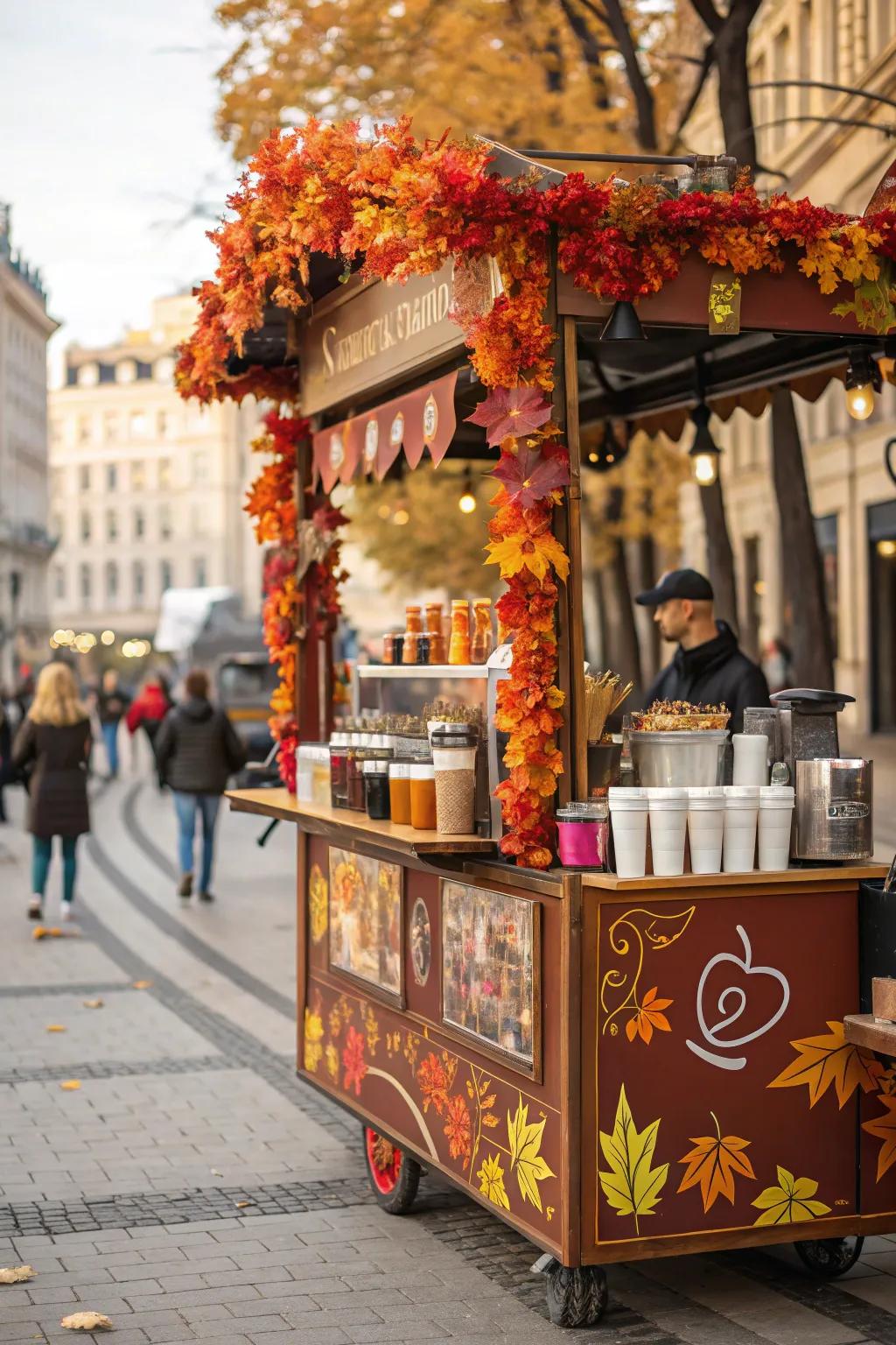 Refresh your coffee cart with decorations for the season.