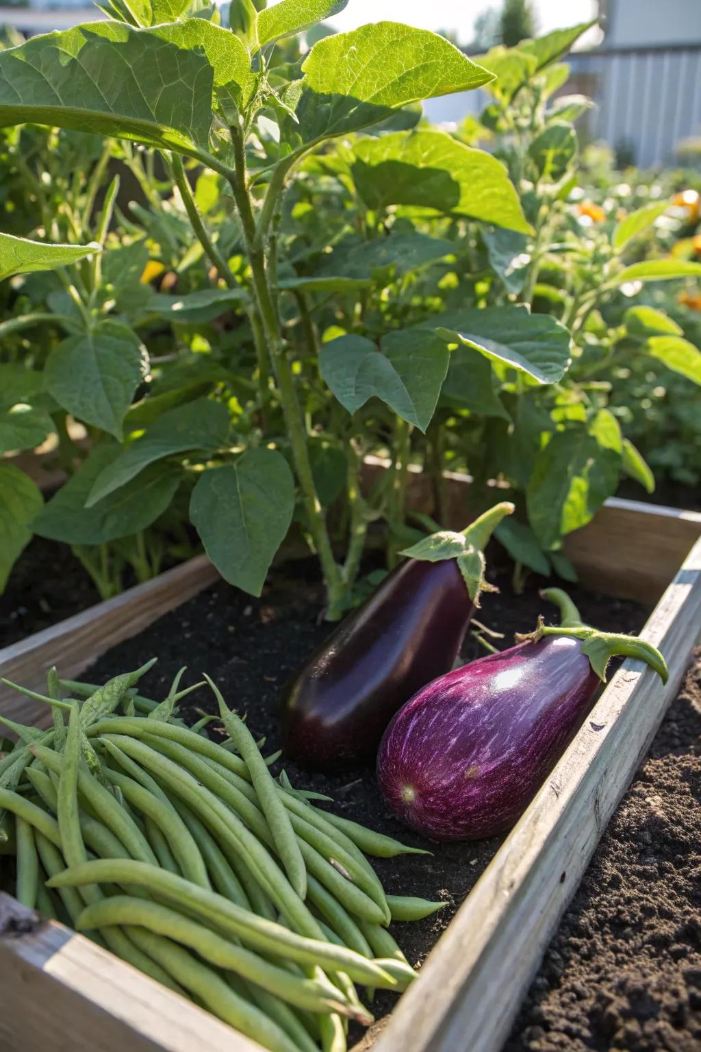 Violet globes and string, a mutual growth-boosting garden pair.