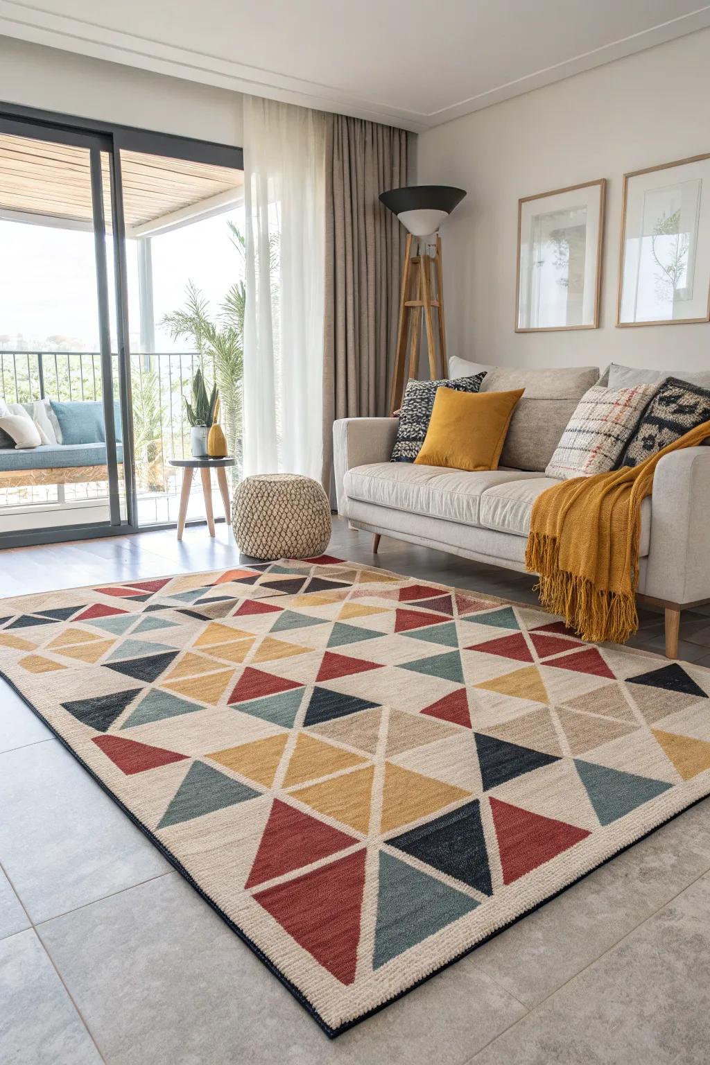 Geometric patterns bring a modern edge to your decor.