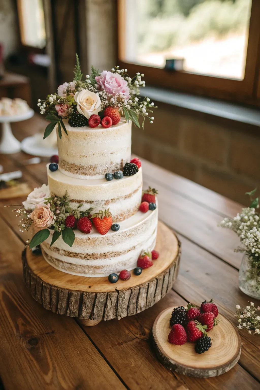 A down home wedding treat with natural decorations.