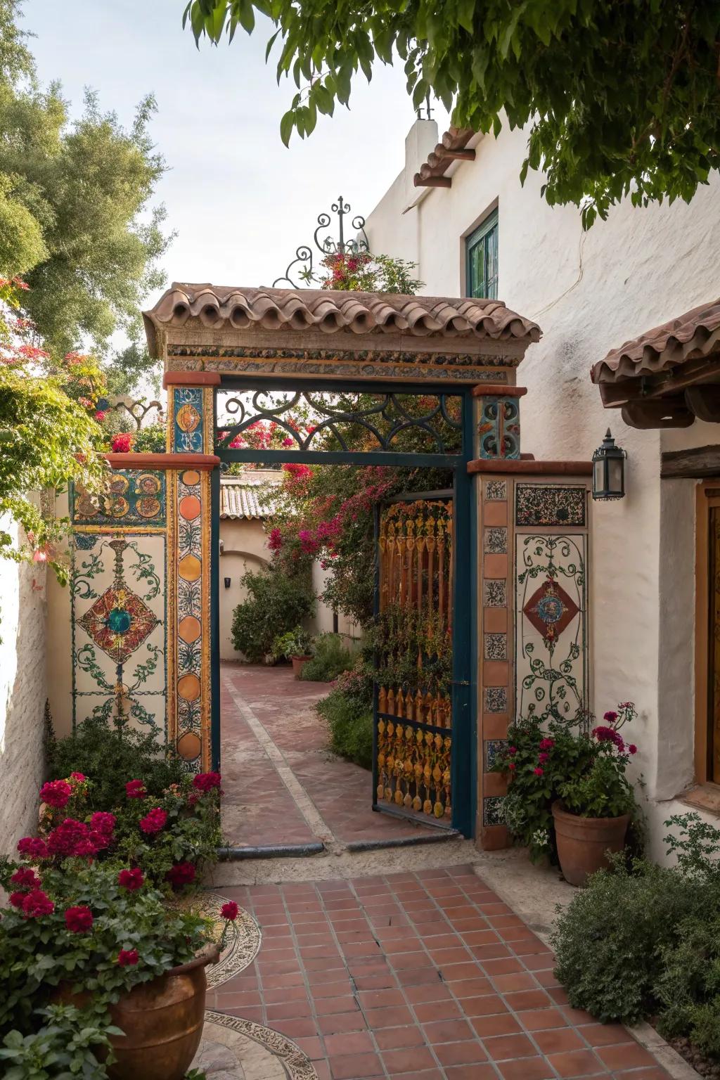 Guests shall arrive warmly through portals that have much style.