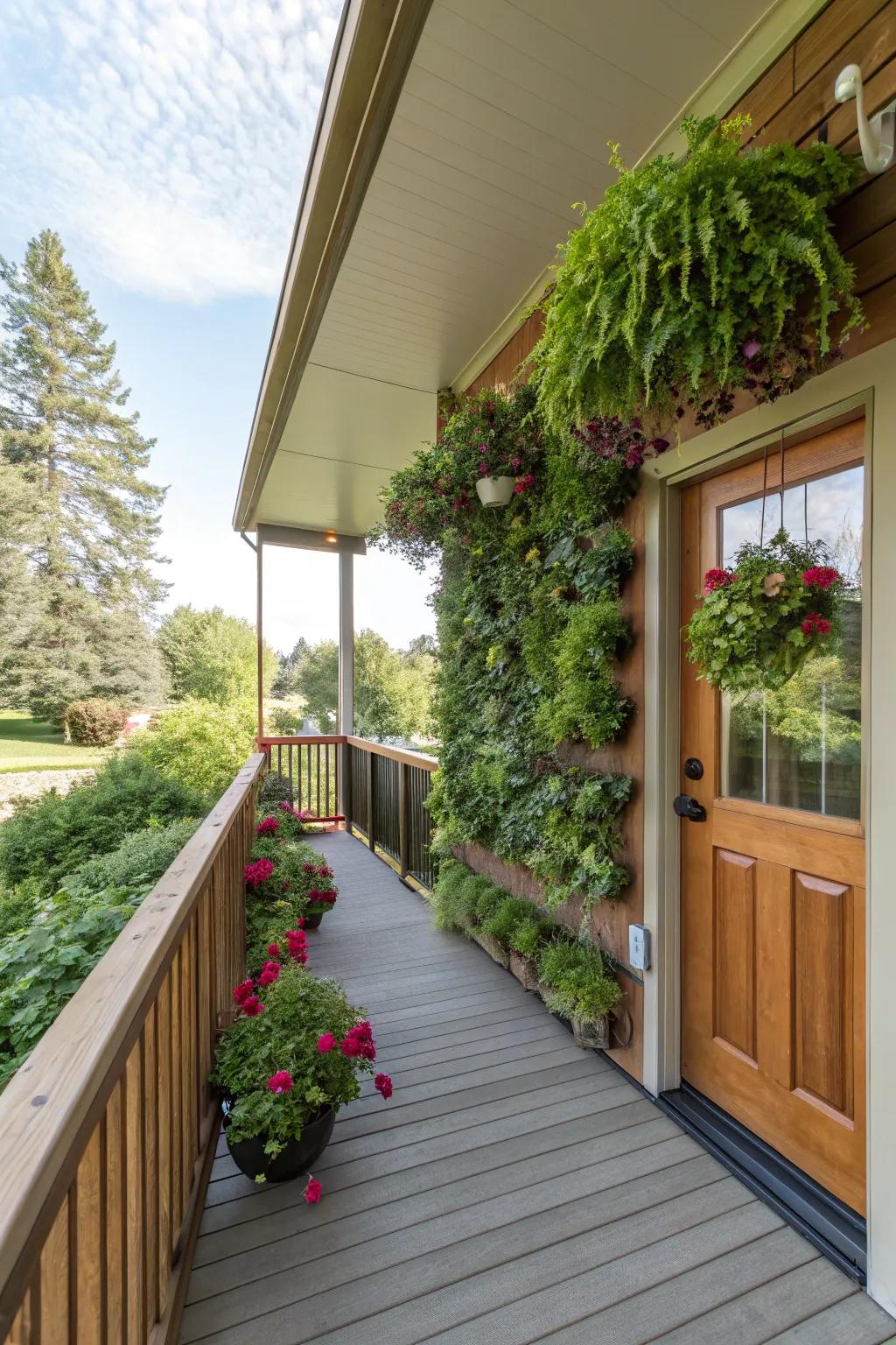 Vertical gardens are suited for adding greenery in confined areas.